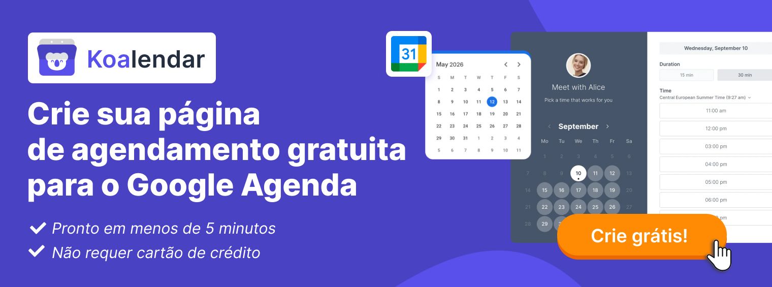 Aplicativo de agendamento para o Google Agenda